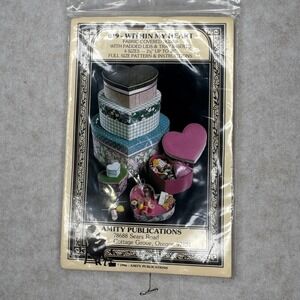 Vintage Amity Within My Heart Fabric‎ Covered Boxes Sewing Pattern 6 Sizes